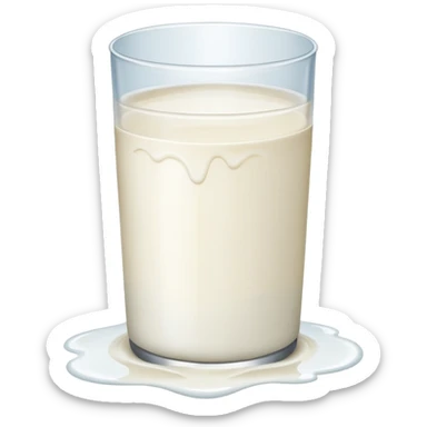 a small puddle of white and clear liquid sticker