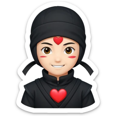 Ninja con ojos de corazón 😘 sticker