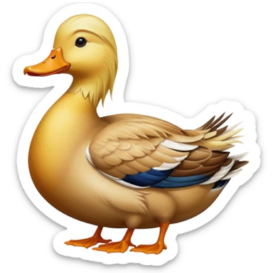 duck with long blonde hair sticker