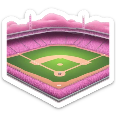Pink softball field x clear x in depth  sticker