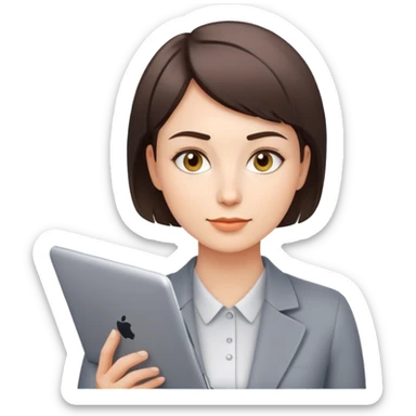 A confident 30-year-old woman with short hair working in the technology field. sticker
