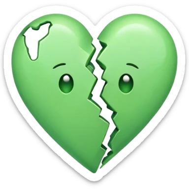 Light green broken heart sticker