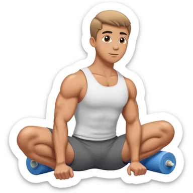 gym guy foam-rolling sticker