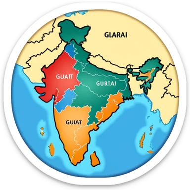 Gujarat map sticker