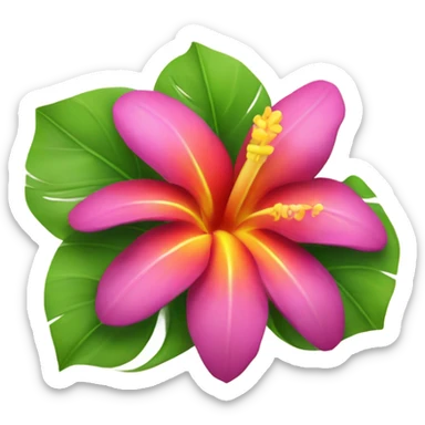 Hawaian flower sticker