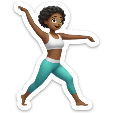 Girl stretching sticker