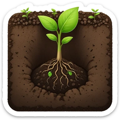 A coupon code planted in the ground with a seedling growing out of it sticker