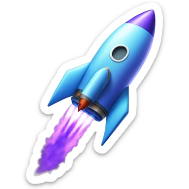 rocket with crypto solana blue and puprle colors  sticker