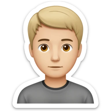 man with short hair medium tone sticker