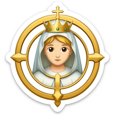 ave maria's emblem with a touch sticker