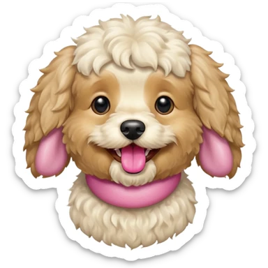 Cream cockapoo dog 3 years old happy sticker