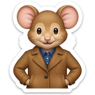 mouse wearing coat sticker