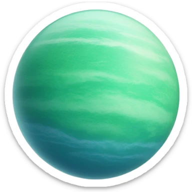 Pastel green planet with blue water and fog  sticker