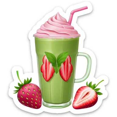 iced matcha latte strawberry  sticker