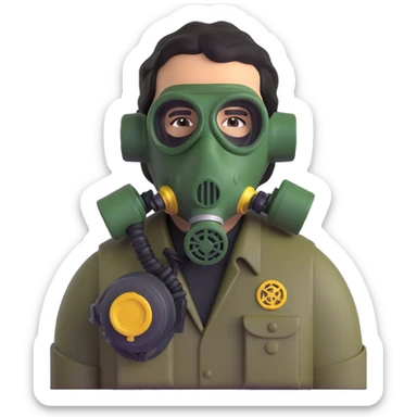 pablo escobar wearing a gas mask sticker