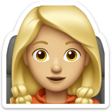 blonde girl in car interior sticker