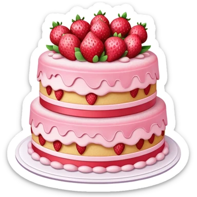 2 tier Strawberry Cake sticker