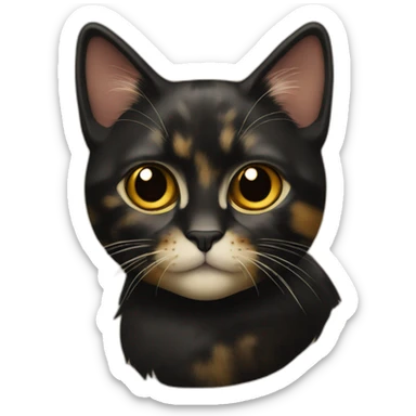 Mostly black and some gold tortoiseshell cat sticker