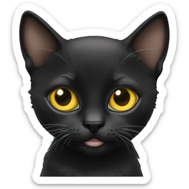 Chaton noir avec yeux jaunes sticker