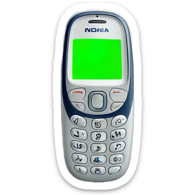 Nokia 3310 with neon green screen sticker