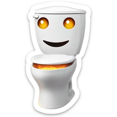 skibidi toilet with laser eyes blowing up sticker