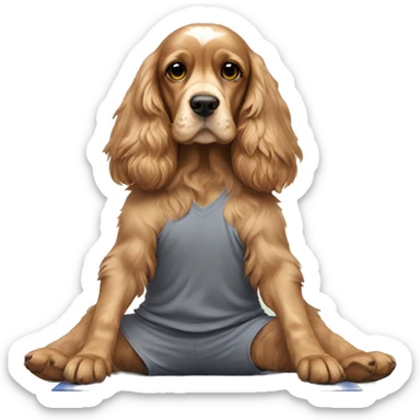 cocker spaniel doing yoga sticker
