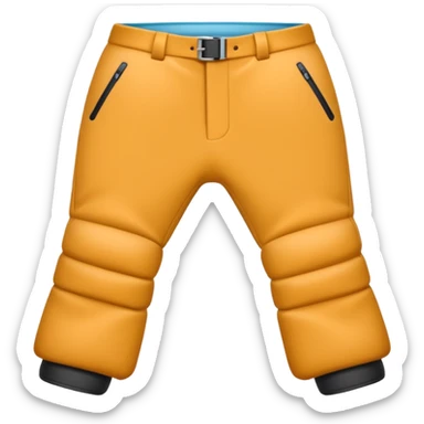 The skiing emoji with the front crotch area of the ski pants protruding in a comedically large oblong bulge sticker