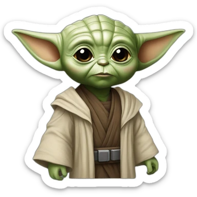 Bebe yoda avec mandalorian sticker