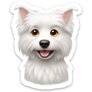 Small white dog  sticker