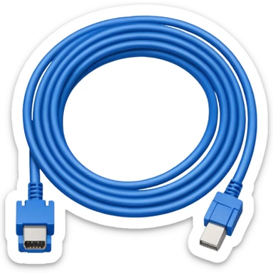 8 bit pixel art ethernet cable with RJ45 connector emoji sticker