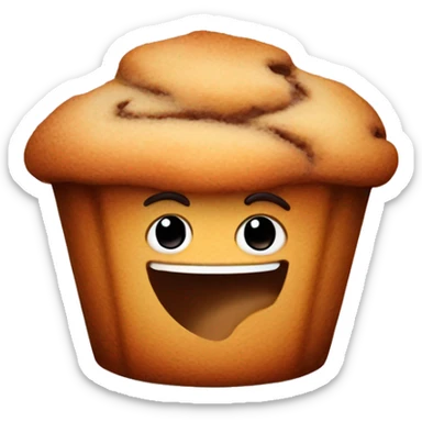 coffee cake muffin cute face  sticker