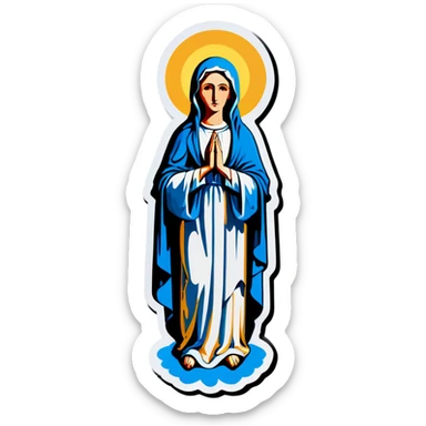 Virgin Mary, on a candle  sticker