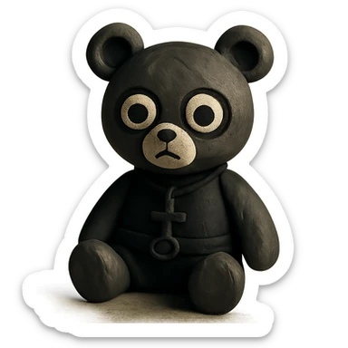 gothic teddy bear sticker