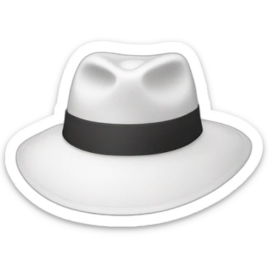 white hat only sticker