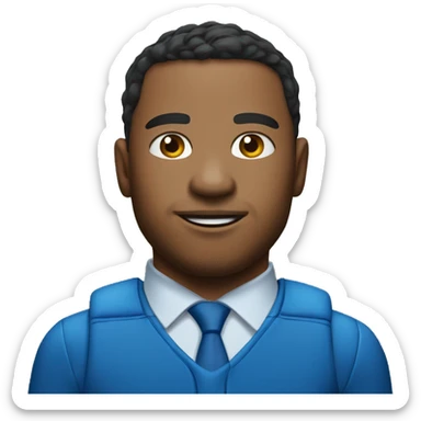 sport man in blue sport suit sticker