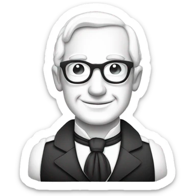 Adam Smith as friendly Tutor in black and white vector logo style. sticker