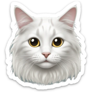 black-and-white cat domestic long-haired sticker