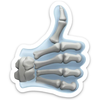 A skeleton hand thumbs up sticker
