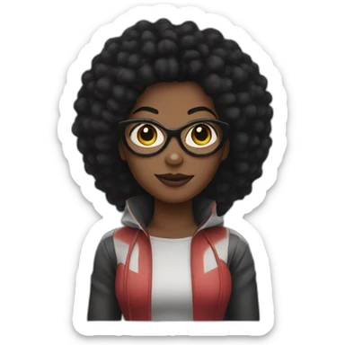 spider-woman, black afro hair sticker