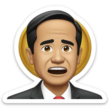 crying emoji president Jokowi sticker