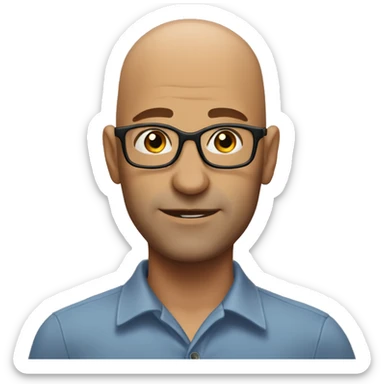 men in 40s bald he is it guy but he doesnt have glasses  sticker