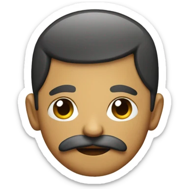 Guy with mustache giving peace sign  sticker