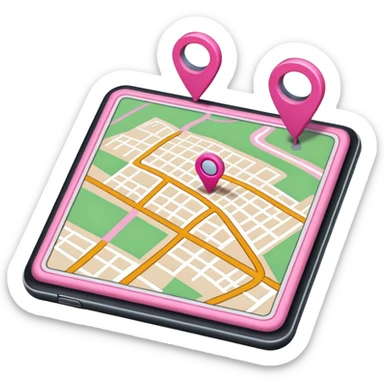 mix pink of a big gps map of the lines sticker