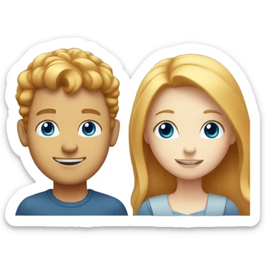 pale ginger boy and blue eyed blonde girl sticker