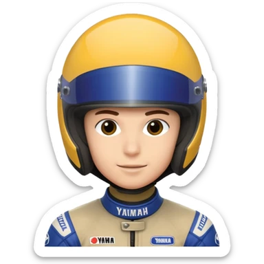 yamaha motorcycle racer with full face helmet sticker