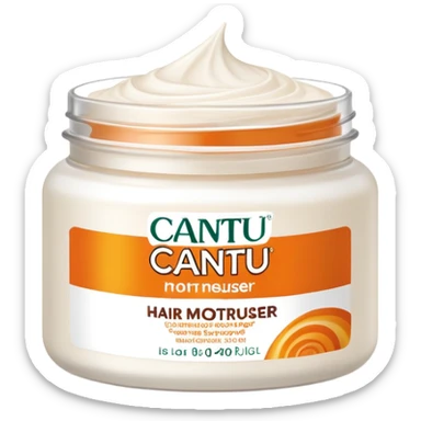 Jar of Cantu Hair Moisturiser, no lid, cream swirl sticker