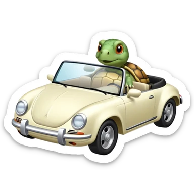 A turtle driving a w sticker