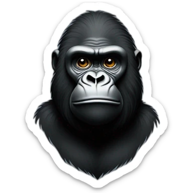 Gorille sur un noir sticker