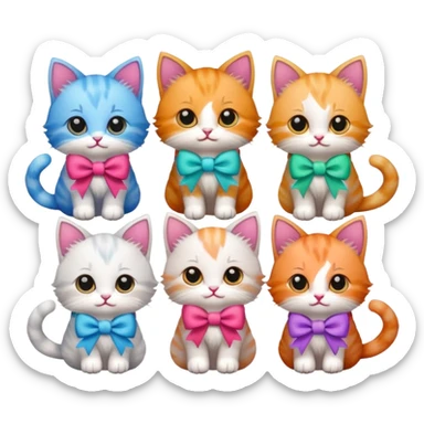 Gatinhos com laço  sticker
