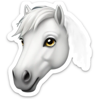 White pony sticker